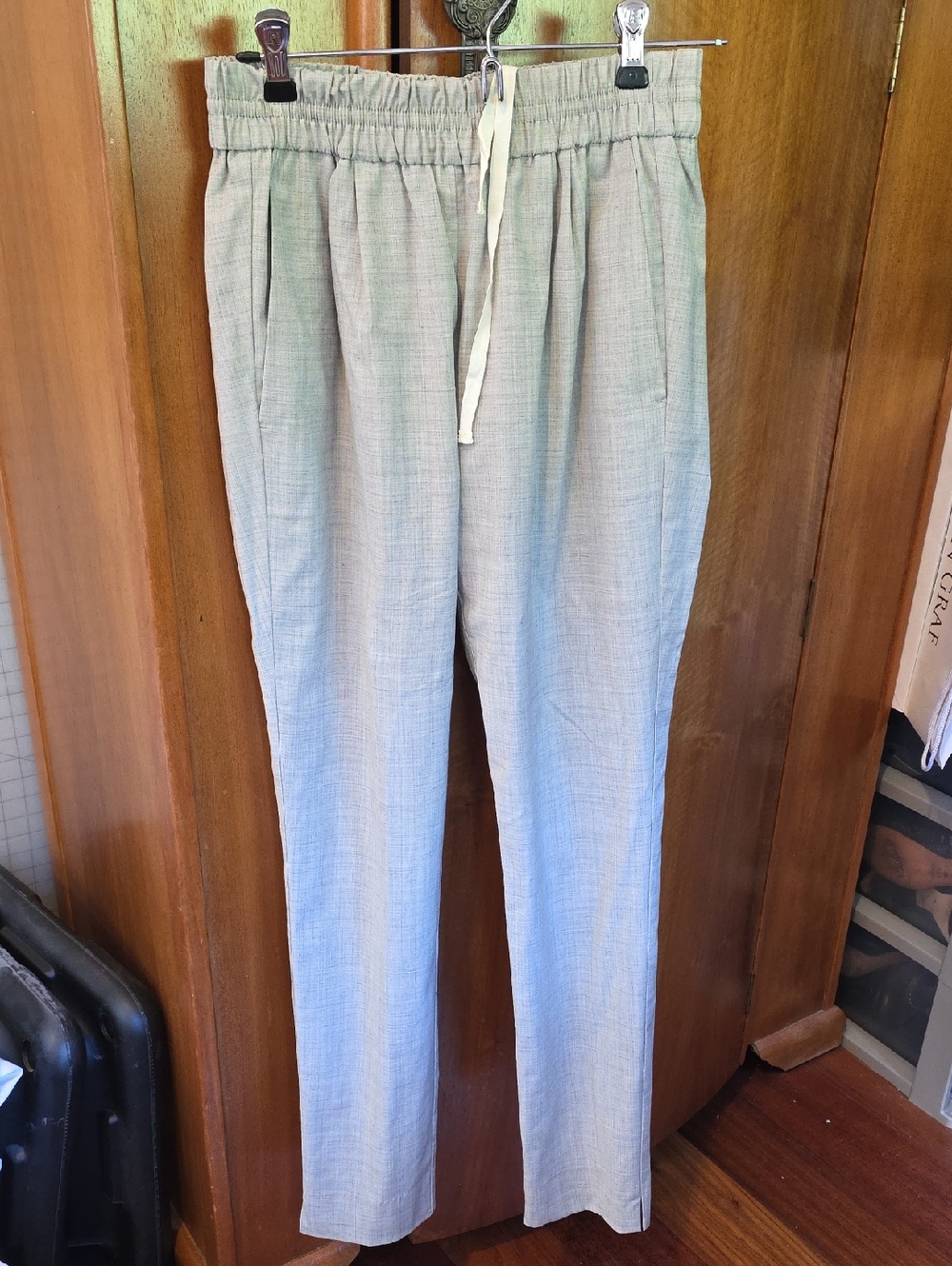 J. Crew Light Gray Elastic-Waist Chinos